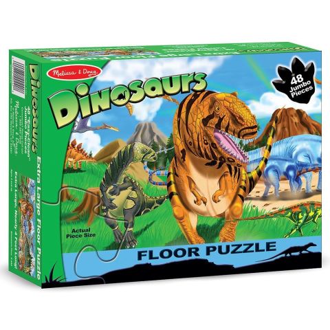Melissa&Doug Dev Yer Puzzle - Dinozor Dünyası (48 Parça)