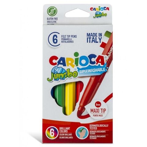 Carioca Jumbo Süper Yıkanabilir Keçeli Boya Kalemi 6’lı