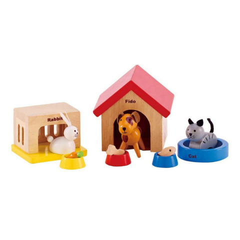 Hape Oyuncak Evcil Hayvan Eşya Seti / Wooden Toys - Family Pets
