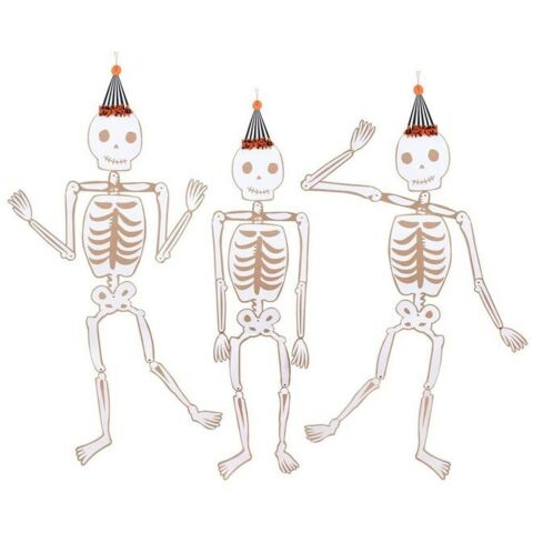 Meri Meri - Vintage Halloween Jointed Skeletons - Halloween Vintage İskelet Asılan Süsler
