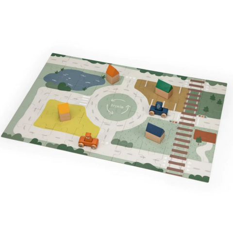 Trixie - Wooden Road Puzzle With Accessories - Ahşap Yol Yapbozu