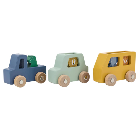 Trixie - Wooden Animal Car Set - Ahşap Araba Seti