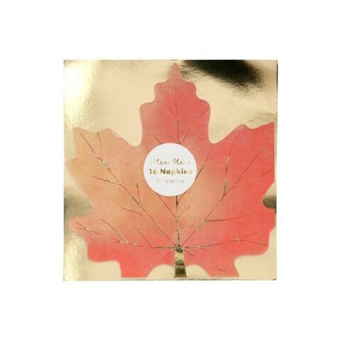 Meri Meri - Maple Leaf Napkins - Sonbahar Yaprağı Peçete - 16'lı