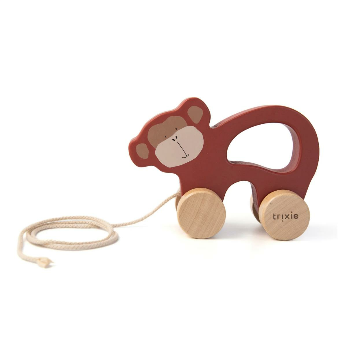Trixie - Wooden Pull Along Toy - Ahşap İpli Oyuncak - Mr. Monkey