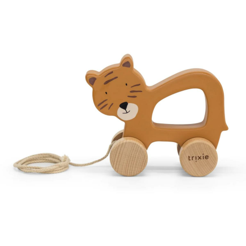 Trixie - Wooden Pull Along Toy - Ahşap İpli Oyuncak - Mr. Tiger