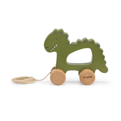 Trixie - Wooden Pull Along Toy - Ahşap İpli Oyuncak - Mr. Dino