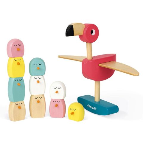 Janod Ahşap Flamingo Denge Oyuncağı - Zigolos Balancing Game Flamingo