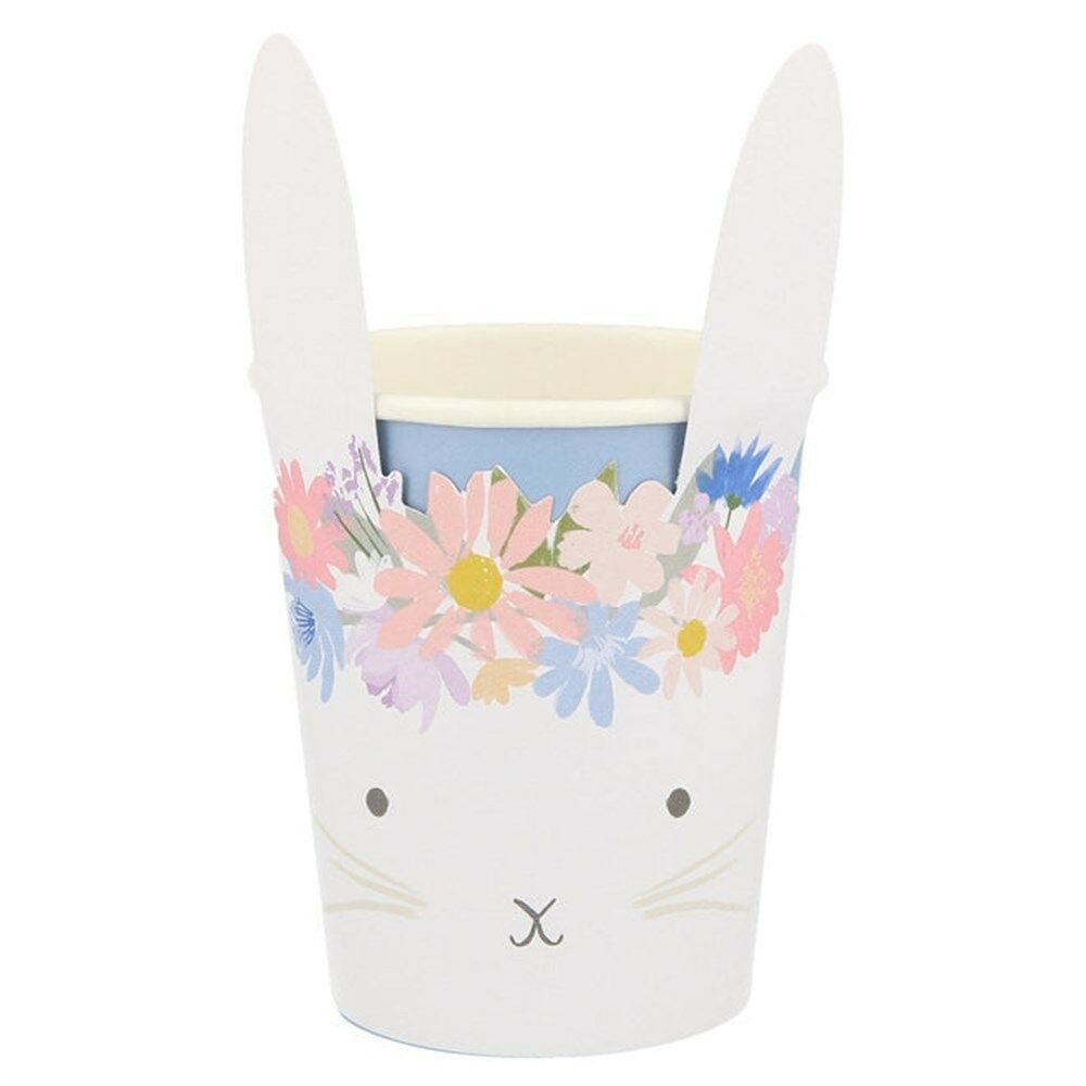 Meri Meri - Spring Floral Bunny Cup - Çiçekli Tavşan Bardaklar - 8'li