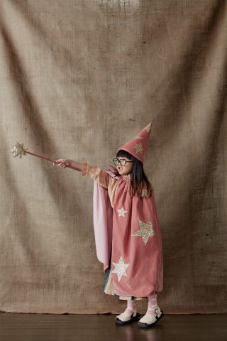Meri Meri - Pink Velvet Wizard Costume - Pembe Büyücü Kostümü