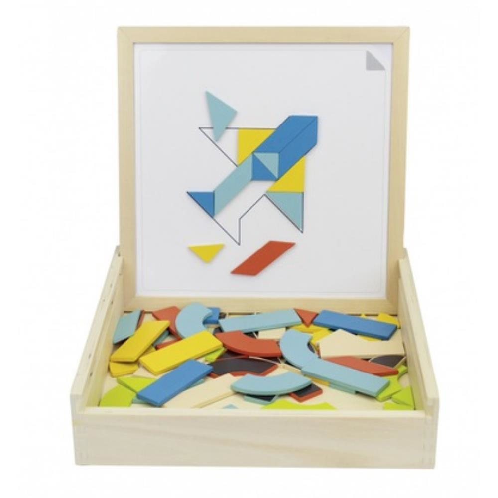 Beleduc Magnetik Tangram Oyunu (70 Ahşap Parça Ve 22 Etkinlik Kartları)