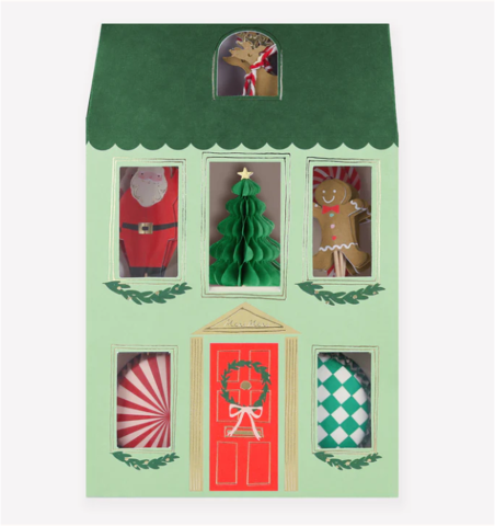 Meri Meri - Festive House Cupcake Kit - Yeni Yıl Evi Cupcake Kit (24'lü)