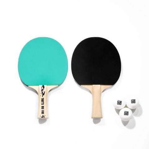 That's My Fun Table Tennis Set 101 - Yeşil & Siyah (2 Raket + 3 Top)