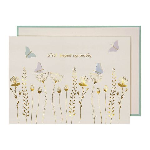 Meri Meri - Sympathy Butterflies Card - Sempatik Kelebekler Tebrik Kartı