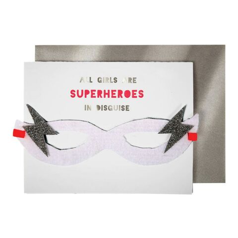 Meri Meri - Superhero Card - Süper Kahraman Tebrik Kartı - Girl