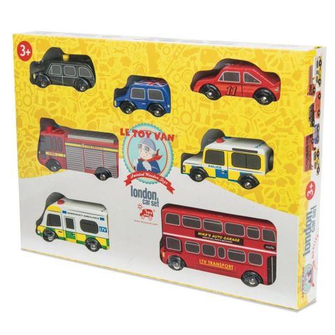 Le Toy Van Londra Araba Seti - London Car Set Wooden