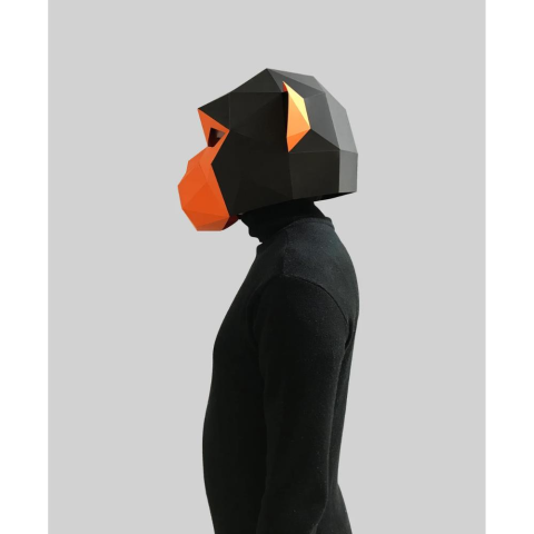 3D Karton Maske - Maymun