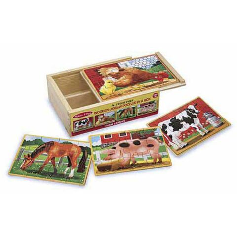 Melissa&Doug Ahşap 12x4 Puzzle Seti - Çiftlik Hayvanları Yapbozu