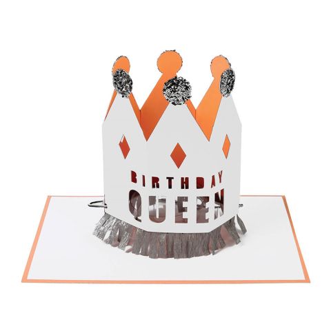 Meri Meri - Crowned Birthday Queen Card - Doğum Günü Kraliçesi Tebrik Kartı