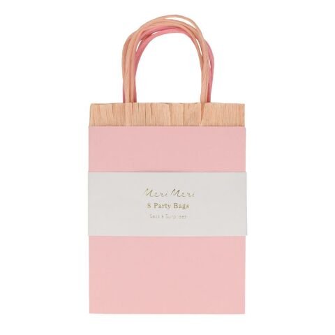 Meri Meri - Pink Fringe Party Bags - Pembe Püsküllü Hediye Çantaları (8'li)