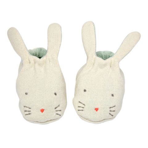 Meri Meri - Mint Bunny Baby Booties - Mint Tavşanlı Bebek Patiği