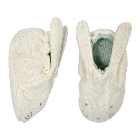 Meri Meri - Mint Bunny Baby Booties - Mint Tavşanlı Bebek Patiği
