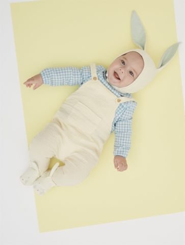 Meri Meri - Mint Bunny Baby Bonnet - Mint Tavşanlı Bebek Başlığı