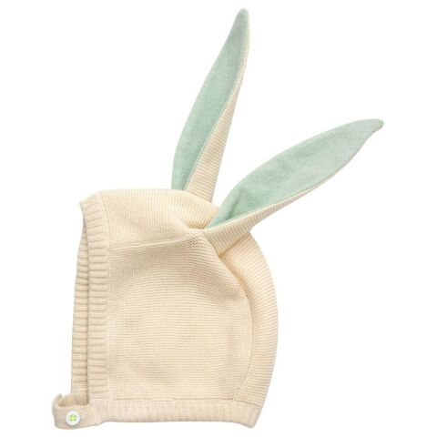 Meri Meri - Mint Bunny Baby Bonnet - Mint Tavşanlı Bebek Başlığı