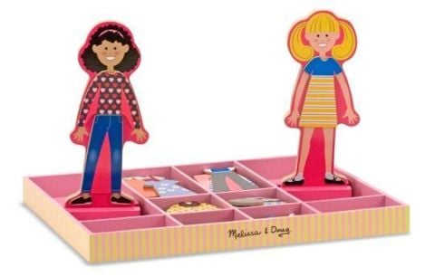 Melissa&Doug Ahşap Mıknatıslı Giydirme - Abby ile Emma