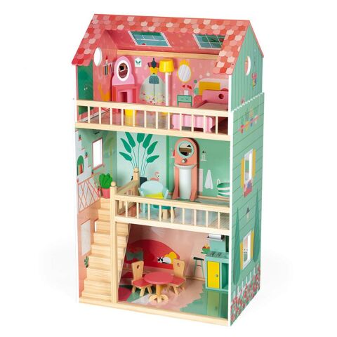 Janod Bebek Evi Happy Day / Happy Day Doll's House (Wood)