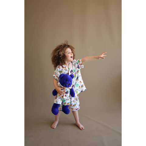 Luna Mia Spce Pop-Art Sleeve Uyku Arkadaşlı Çocuk Pijama Takımı