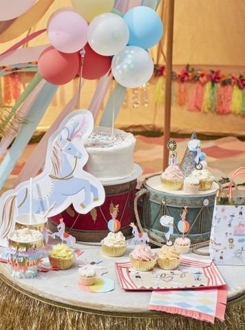 Meri Meri - Circus Parade Cupcake Kit - Sirk Cupcake Kit - 24'lü