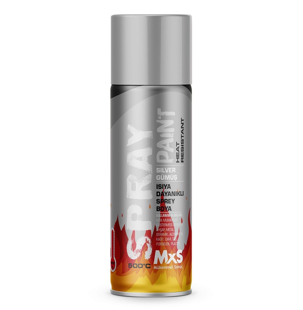 MxS Isıya Dayanıklı Sprey Boya 400 ML Gri 12 Adet