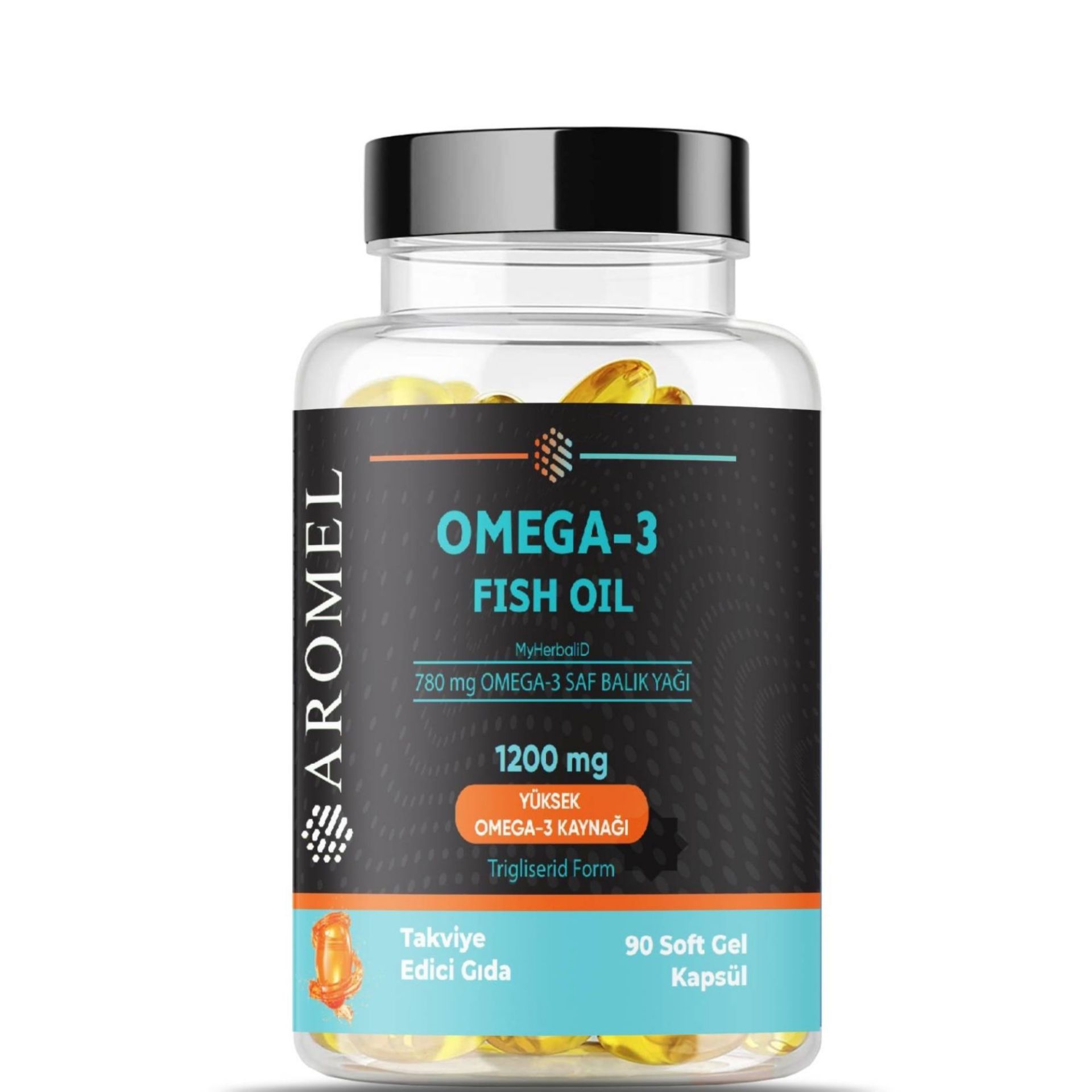 Aromel Omega 3 Balık Yağı | 90 ad Softgel | ‎1200 mg Yüksek Omega Kaynağı