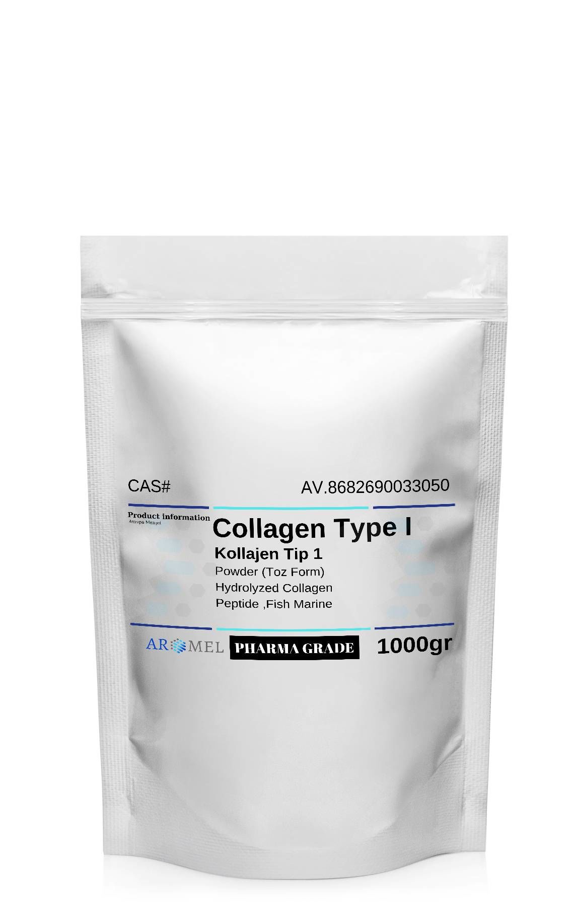 Kolajen Tip 1 | 1000 gr | Marine ‎Collagen Type I | Ekstra Saf Toz Form