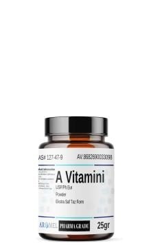 Aromel A vitamini | 25 gr | Vitamin A Saf Toz Form