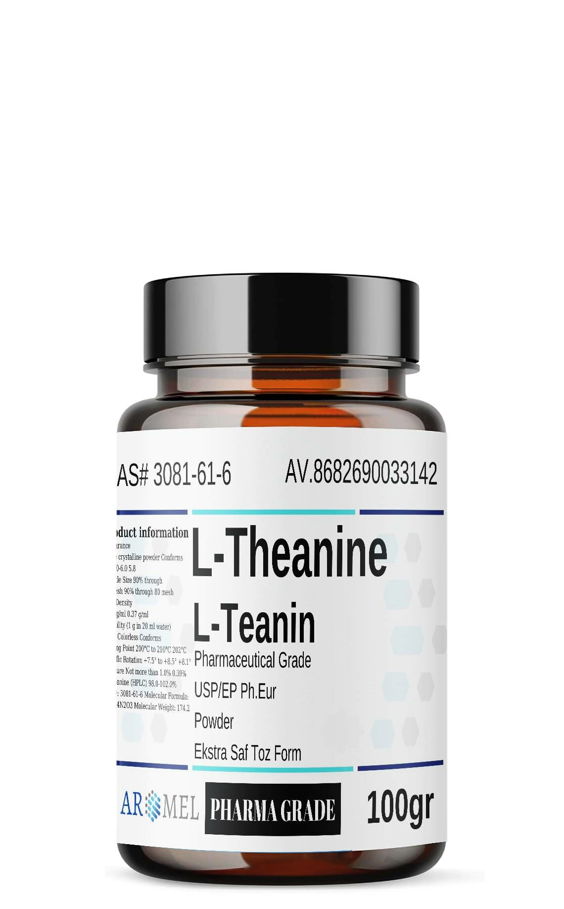 L-Theanine | 100 gr | ‎L-Teanin | Ekstra Saf Toz Form