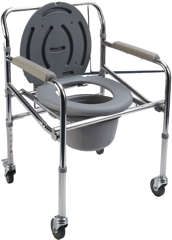 Loco PR-771 Tekerlekli Katlanır Banyo Tuvalet Sandalyesi