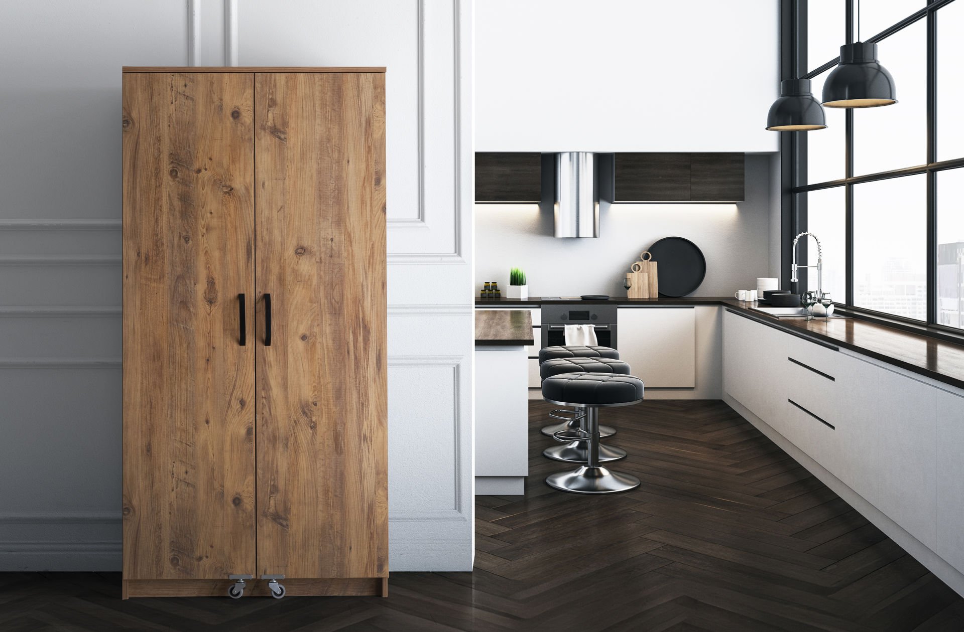 KİLER DOLABI 2 KAPAKLI(ÇAM)