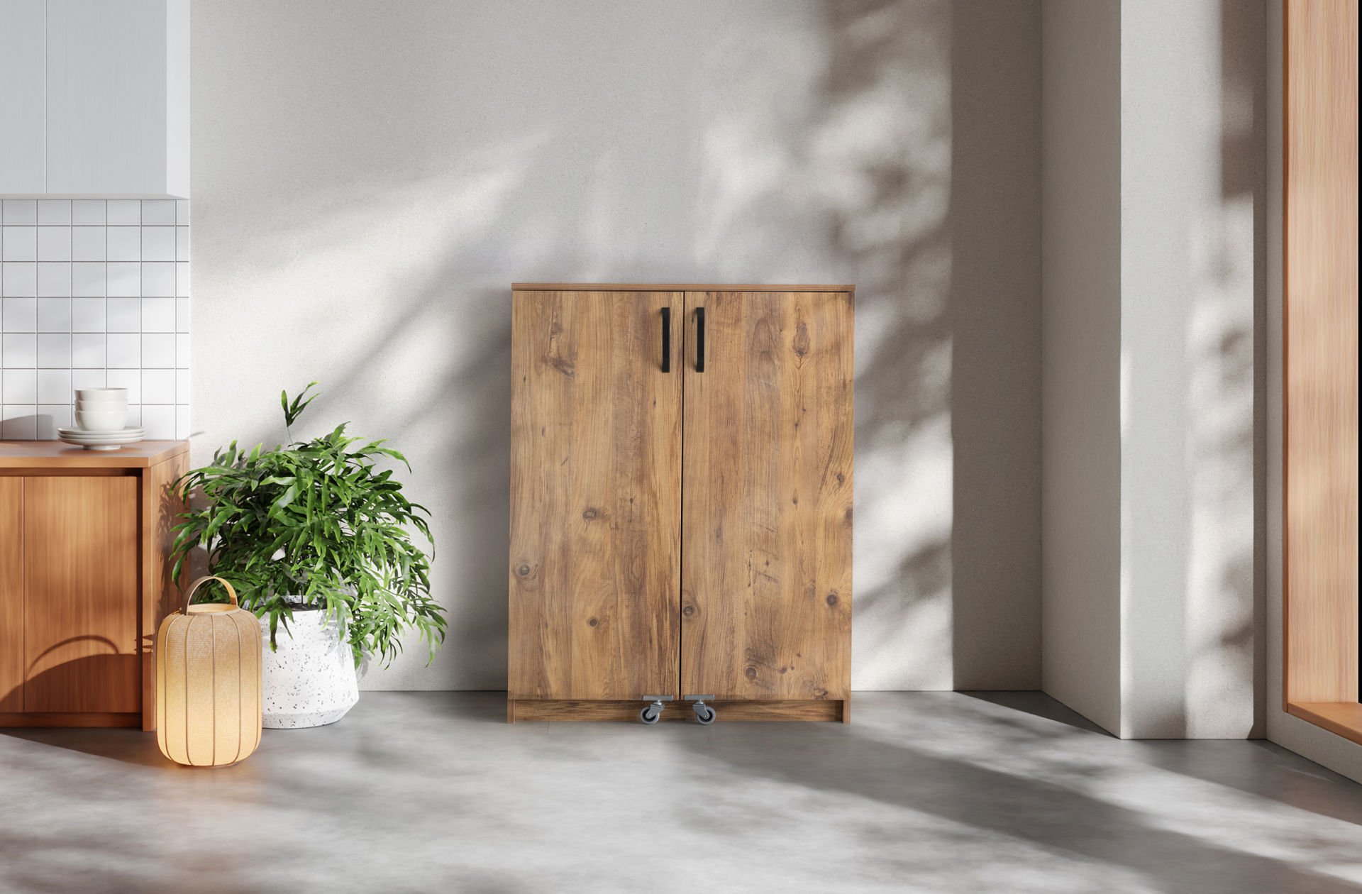 YARIM KİLER DOLABI 2 KAPAKLI(ÇAM)