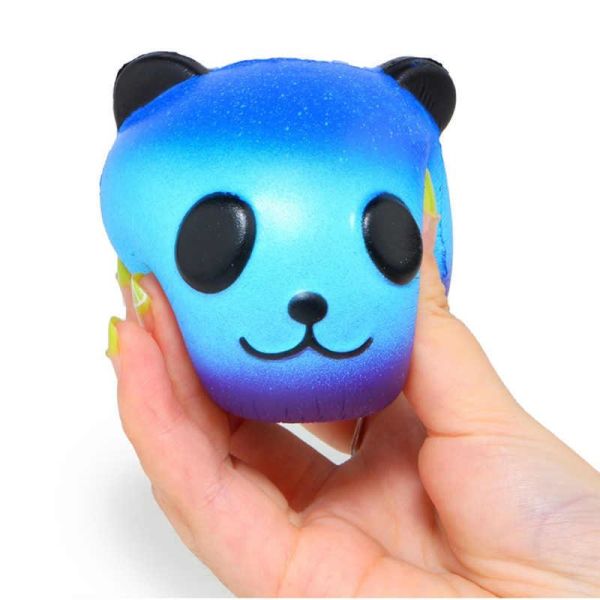 Sevimli Yavaş Yükselen Squishy Galaxy Panda Kafa Rahatlatıcı Oyuncak Çanta Süsü Anahtarlık