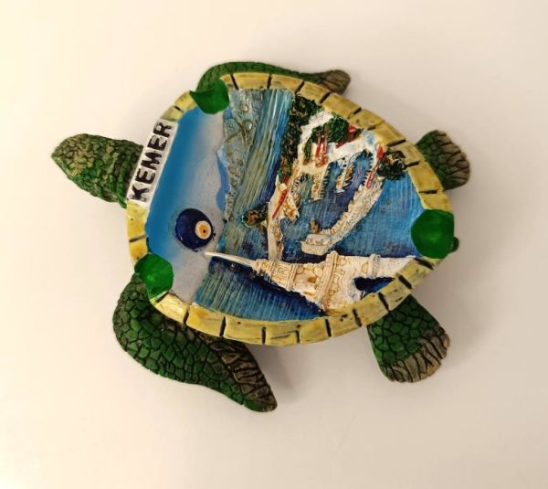 Küllük Kül Tablası Seramik Kaplumbağa Görünümlü Antalya Temalı Ev Ofis Dekor
