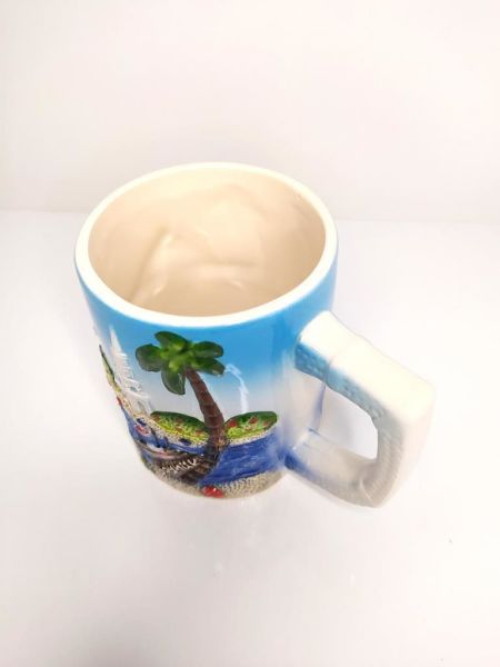 Seramik Saplı Kupa Antalya Görseli Temalı Kahve  Fincanı Çay Su Bardağı 10345