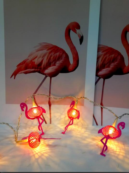 Hdmarketim Pembe Flamingo 10'lu Dekoratif LED Lamba (2 Metre)