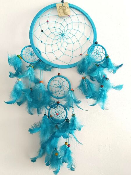 Düş Kapanı Doğal Taş Dreamcatcher Kuş Tüyü Renkli Boncuk Kötü Rüya Kovucu Rüya Kapanı Duvar Süsü