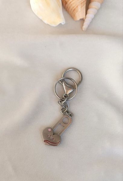 Anahtarlık Kalp Love Yazılı Metal Anahtarlık Çanta Araba Cüzdan Süsü