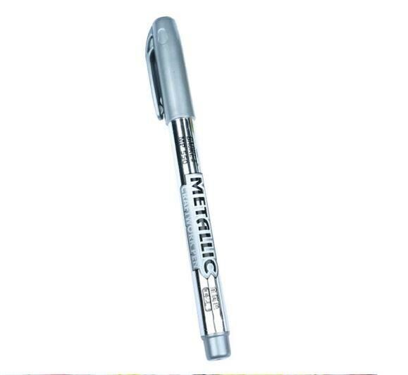 Kalem Yazı İmza Çizim Zanaat Metalik Gri Renk Düğün Kartı İmza Kalemi Su Bazlı Boya Kalem