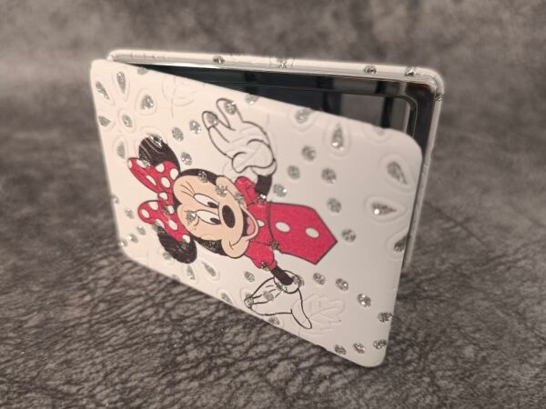 Cep Ayna Makyaj Çanta Seyehat Taşınabilir Mickey Minnie Mouse Ayna Kozmetik Büyüteç Kompakt