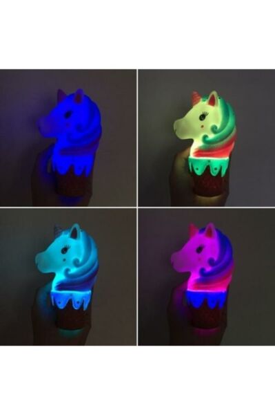 Hdmarketim 4 Farklı Renk Değiştiren Külahta UnicornLed Lamba