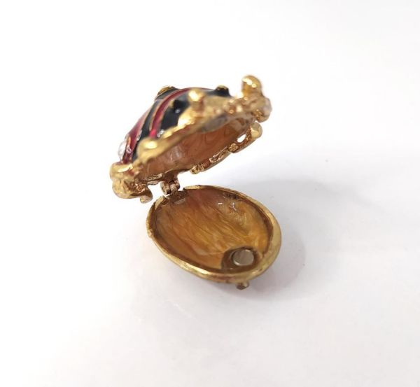 Uğur Böceği Minik (4.5 cm) Biblo Swaroski Taşlı Mücevherat Takı Saklama Kutusu