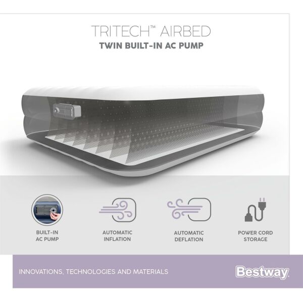 Bestway Tritech Airbad Elektrikli Tek Kişilik Şişme Yatak 191cm x 97cm x 36cm